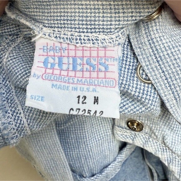 Vintage Baby Guess Denim Chambray Y2K Jumpsuit by Georges Marciano USA Size 12M - Picture 5 of 5